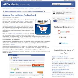 Amazon Opens Shops On Facebook