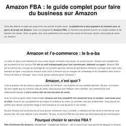 Amazon FBA : le guide complet pour faire du business sur Amazon