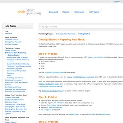 Amazon Kindle Direct Publishing: Get help with self-publishing your book to Amazon's Kindle Store