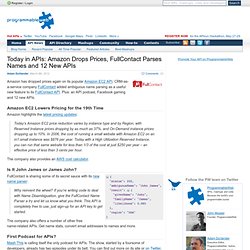 Amazon Drops Prices, FullContact Parses Names and 12 New APIs
