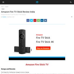 Amazon Fire TV Stick Review India