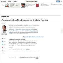 Amazon Not as Unstoppable as It Might Appear - NYTimes.com