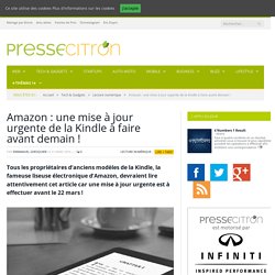Amazon : Une Mise à Jour Urgente De La Kindle à Faire Avant Demain !