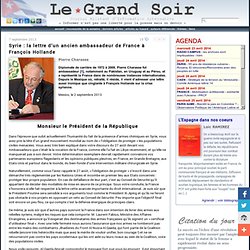 Syrie : la lettre d'un ancien ambassadeur de France à François Hollande