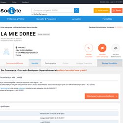 LA MIE DOREE (AMBERIEU-EN-BUGEY) Chiffre d'affaires, résultat, bilans sur SOCIETE.COM - 830551263