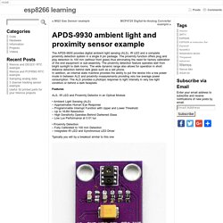APDS-9930 ambient light and proximity sensor example - esp8266 learning