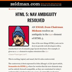 HTML 5: nav ambiguity resolved