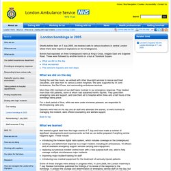 London Ambulance Service - London bombings in 2005