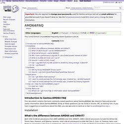 Linux/AMD64 Frequently Asked Questions