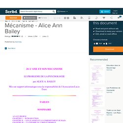 L'Ame et son Mécanisme - Alice Ann Bailey