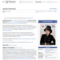 Amélie Nothomb : Biographie et Bibliographie - Wikipedia