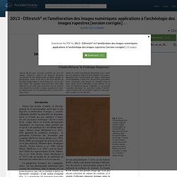 DStretch® et l’amélioration des images numériques: applications à l’archéologie des images rupestres
