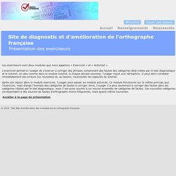 Site de diagnostic et d'amélioration de l'orthographe française - Canevas général du site Web