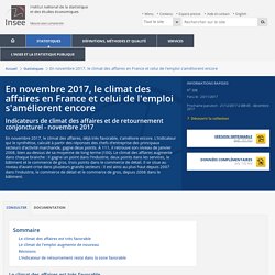 En novembre 2017, le climat des affaires en France et celui de l'emploi s'améliorent encore - Informations rapides - 308