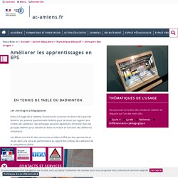 Améliorer les apprentissages en EPS - Académie d'Amiens