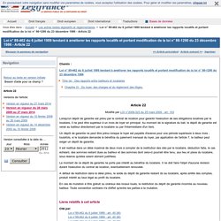 Loi n° 89-462 du 6 juillet 1989 tendant à améliorer les rapports locatifs et portant modification de la loi n° 86-1290 du 23 décembre 1986 - Article 22