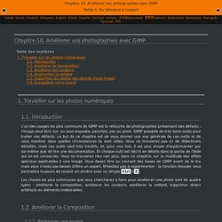 Chapitre 10. Améliorer vos photographies avec GIMP