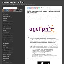 Agefiph et aménagement du poste de travail d'un handicapé auto-entrepreneur