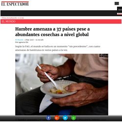 Hambre amenaza a 37 países pese a abundantes cosechas a nivel global