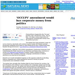 'OCCUPY' amendment would ban corporate money from politics