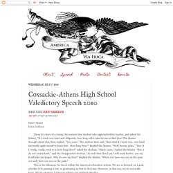 Coxsackie-Athens High School Valedictory Speech 2010