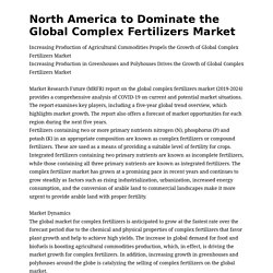 North America to Dominate the Global Complex Fertilizers Market