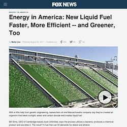 Energy in America: New Liquid Fuel Faster, More Efficient