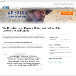 America: History and Life, EBSCO Publishing