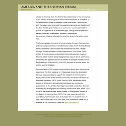 America and the Utopian Dream