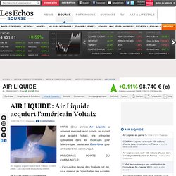 AIR LIQUIDE : Air Liquide acquiert l'américain Voltaix, infos et conseils valeur FR0000120073, AI