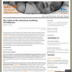 My Letter to the American Academy of Pediatrics