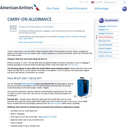 American Airlines Carry-on Baggage Allowance Information On AA.com