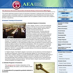 The American Economic Association Graduate Study in Economics Web Pages