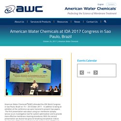 American Water Chemicals at IDA 2017 Congress in Sao Paulo, Brazil