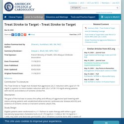 Treat Stroke to Target - American College of Cardiology