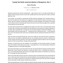 "Losing" the World: American Decline in Perspective, Part 1