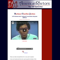 American Rhetoric: Barbara Jordan - 1976 Democratic National Convention Keynote Address