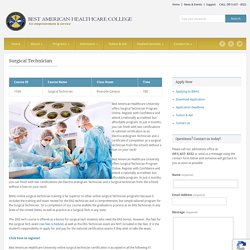 Best American Healthcare College » Surgical Technician