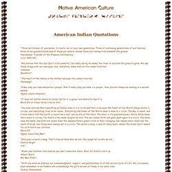 American Indian Quotations