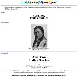 American Indian Stories.