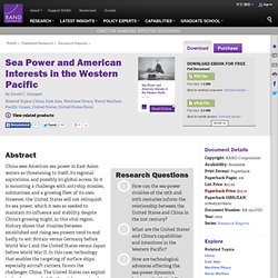 Sea Power and American Interests in the Western Pacific