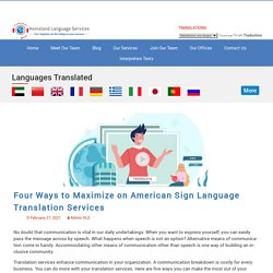 American Sign Language Translation Services