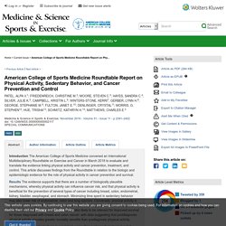 American College of Sports Medicine Roundtable Report on Phy... : Medicine & Science in Sports & Exercise