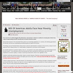 80% Of American Adults Face Near Poverty, Unemployment