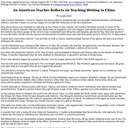 An American Teacher Reflects on Teaching Writing in China