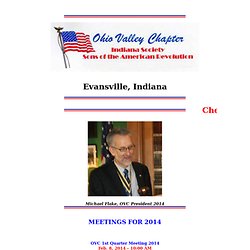 Ohio Valley Chapter, Indiana Society Sons of the American Revolution, Evansville, Indiana