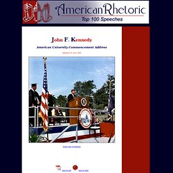 John F. Kennedy - American University Address