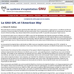 La GNU GPL et l'American Way