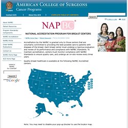 American College of Surgeons: NAPBC: Find an Accredited Center