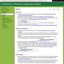 American Lit Teacher Collaboration Space - Speak